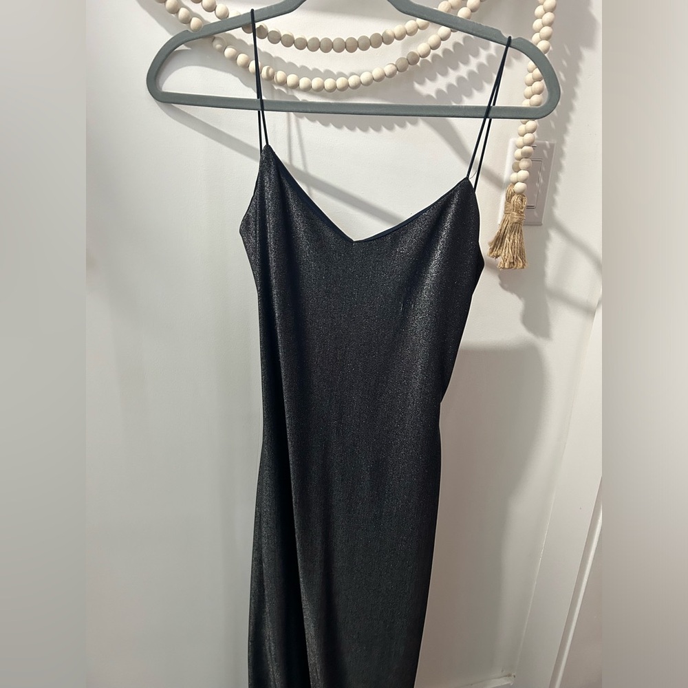 navy backless dress
